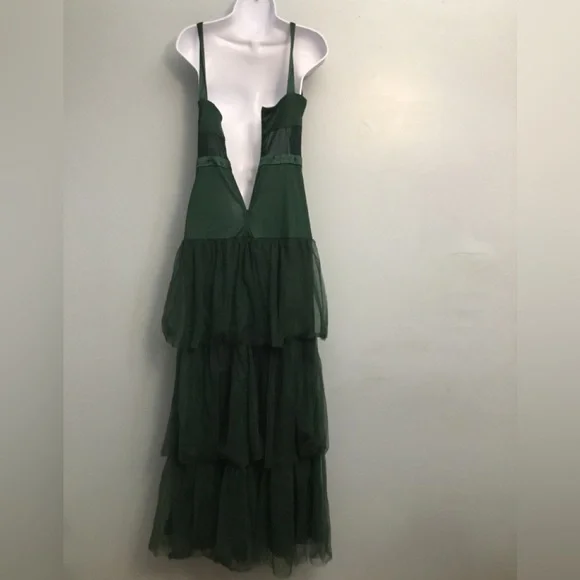 Lulu's Deep Green Layered Maxi Dress - Picture 10 of 12